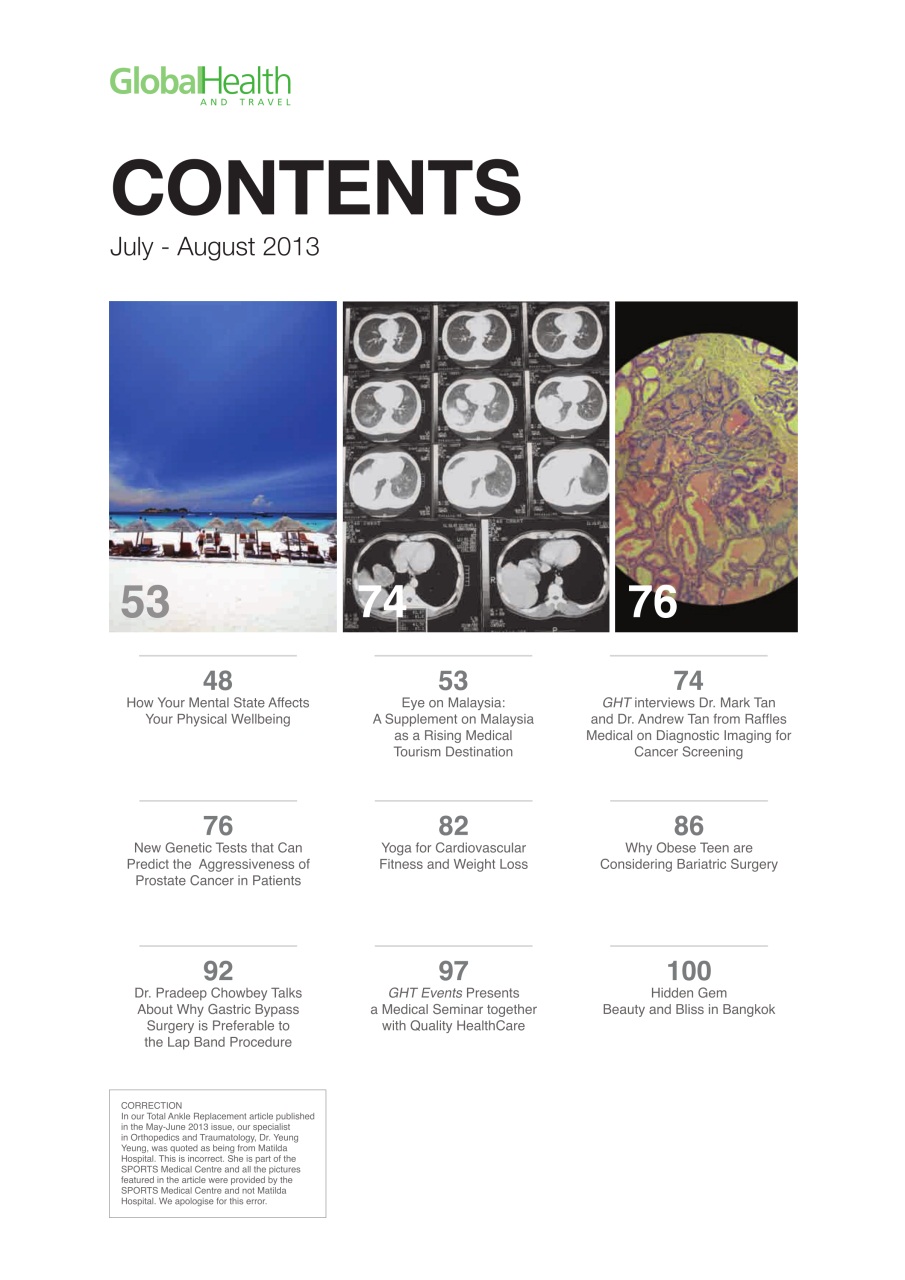 Global Health and Travel Preview Pages