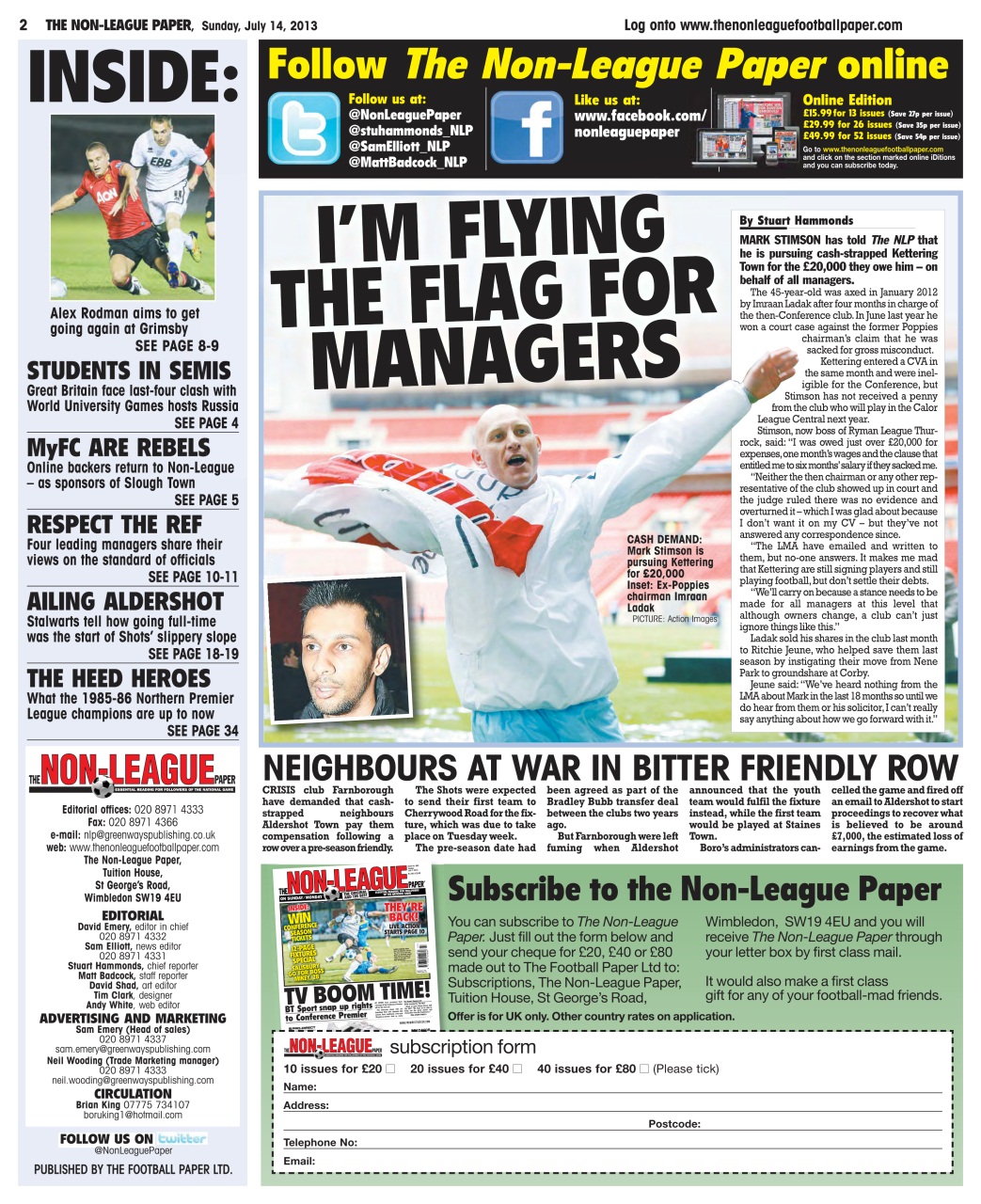The Non-League Football Paper Preview Pages