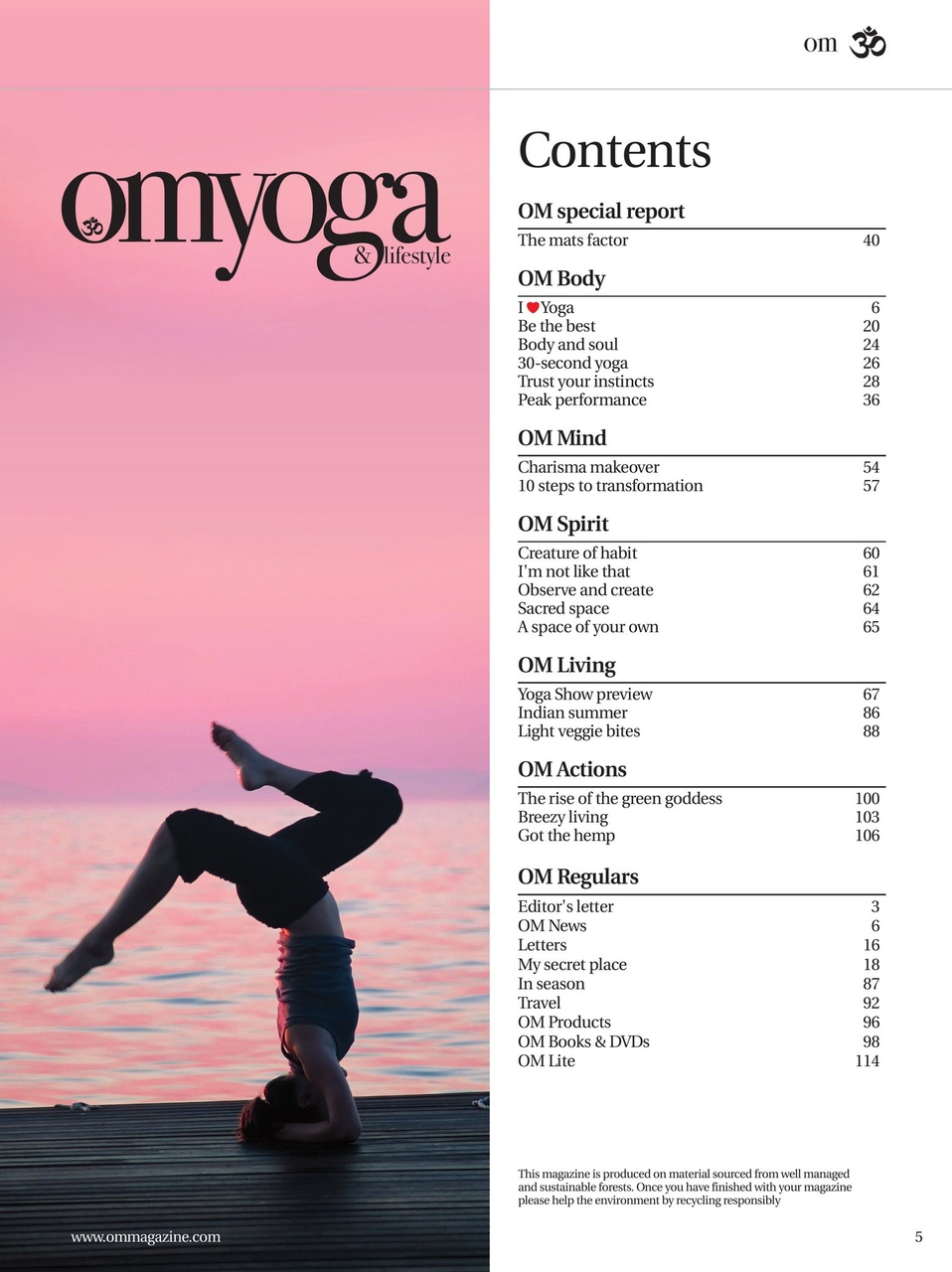OM Yoga Magazine Preview Pages