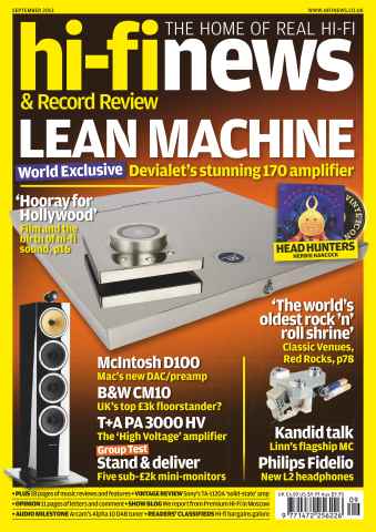 Hi-Fi News issue September 2013