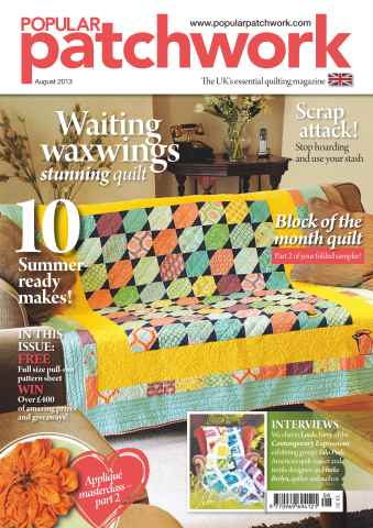 Popular Patchwork Magazine issue August 2013