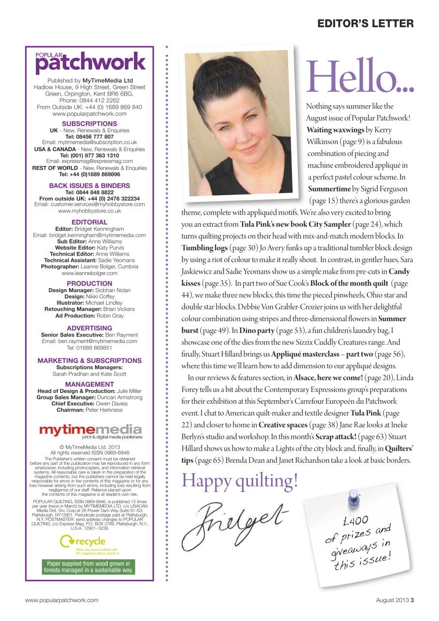 Popular Patchwork Magazine Preview Pages