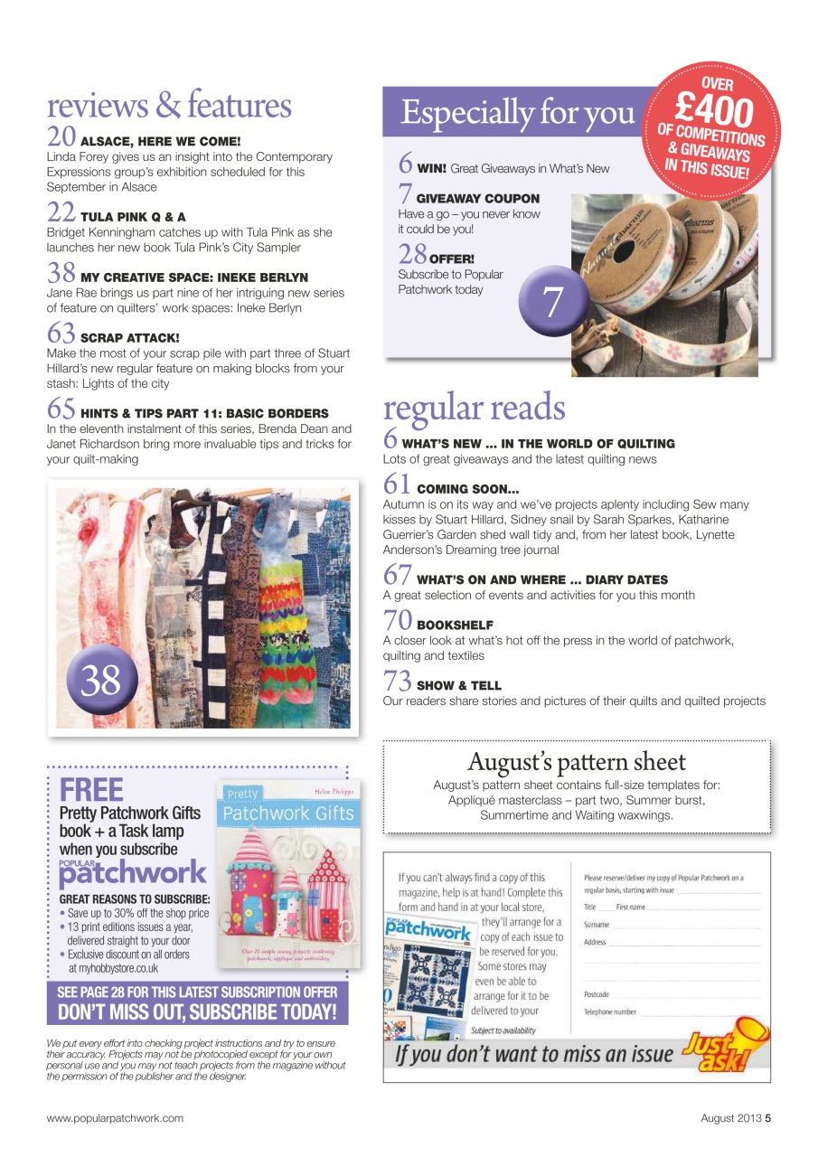 Popular Patchwork Magazine Preview Pages