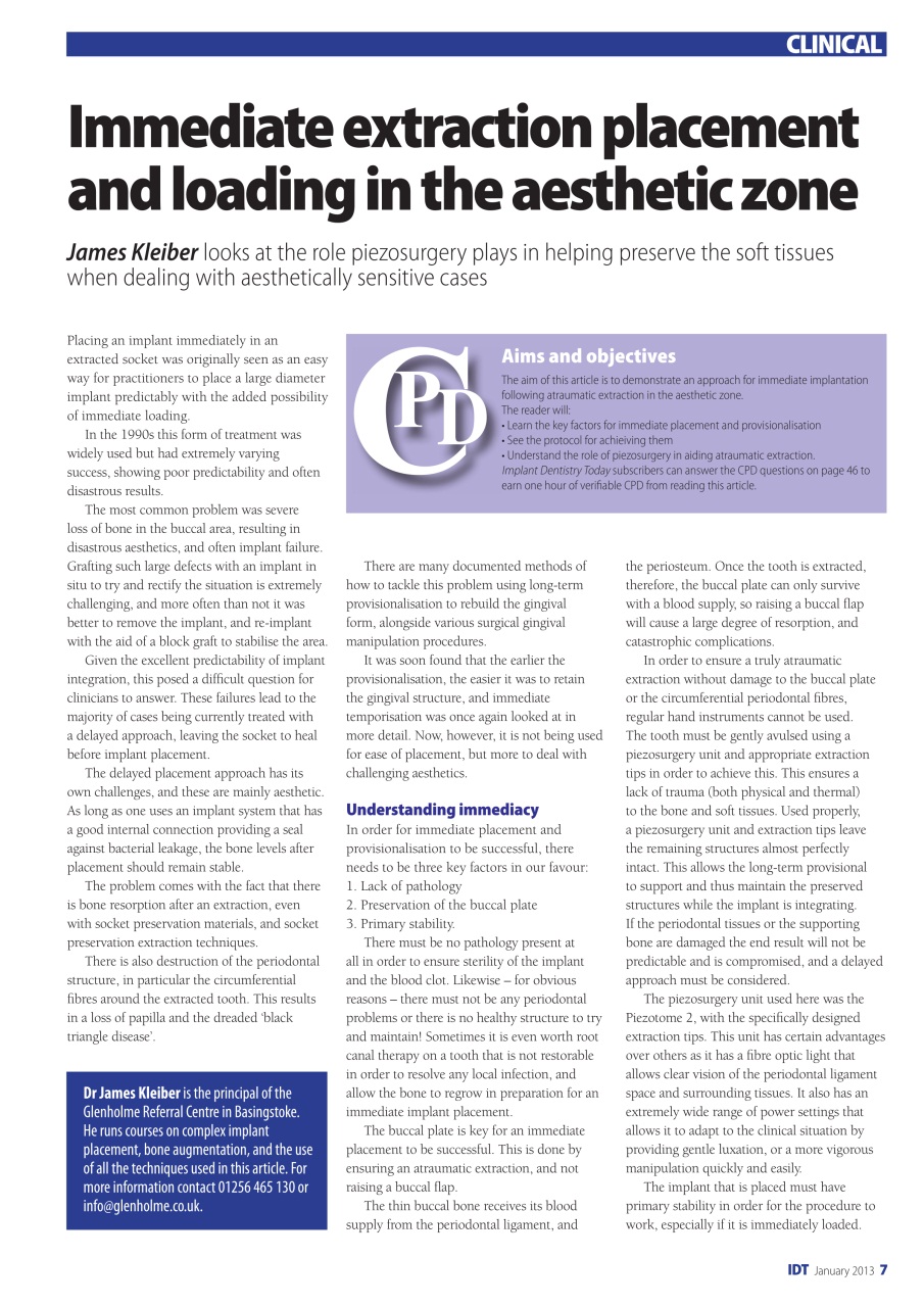 IDT – Implant Dentistry Today Preview Pages