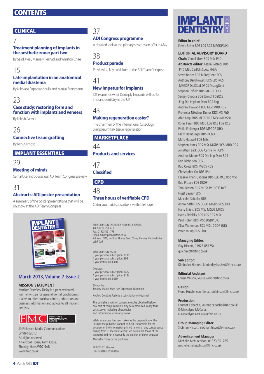 IDT – Implant Dentistry Today Preview Pages