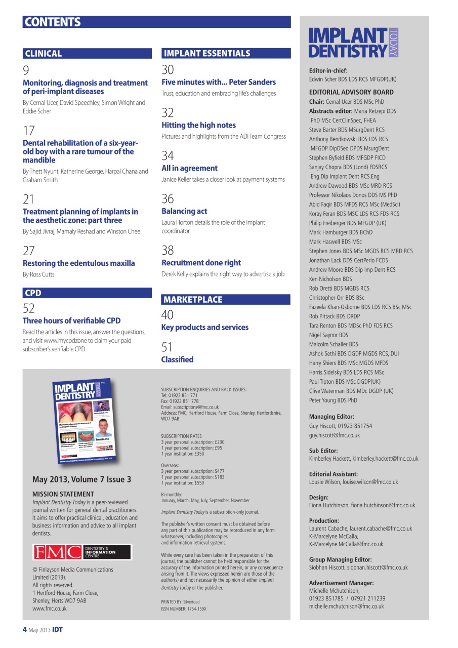 IDT – Implant Dentistry Today Preview Pages