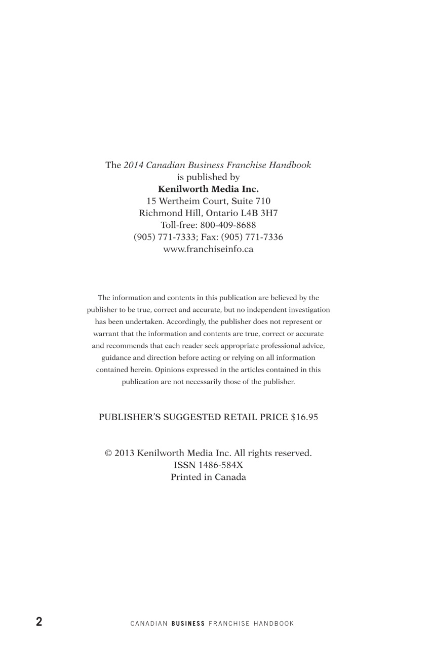 Canadian Business Franchise Preview Pages