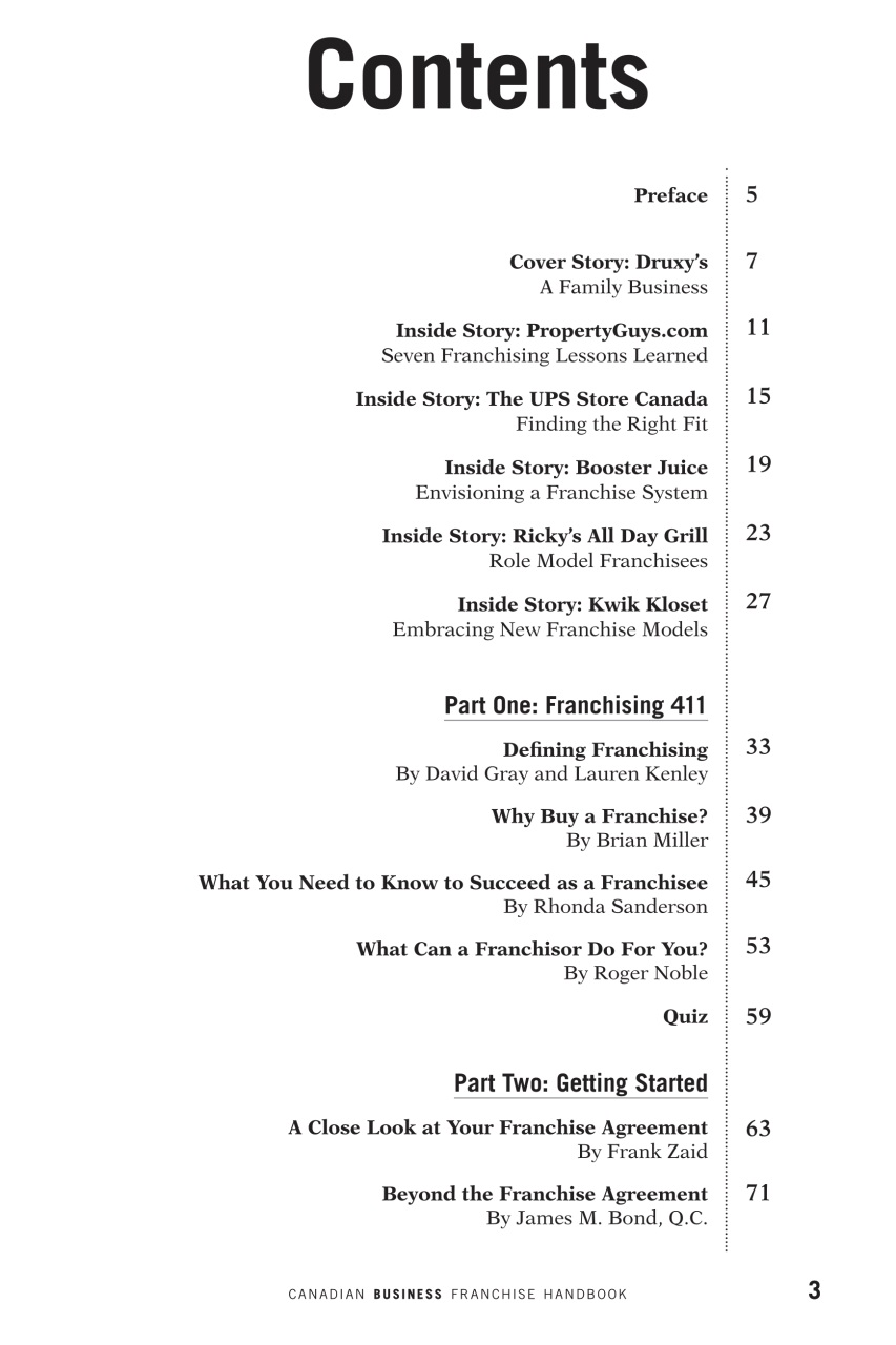 Canadian Business Franchise Preview Pages