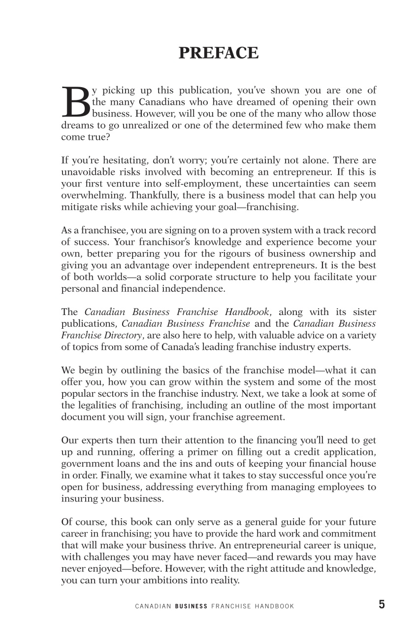 Canadian Business Franchise Preview Pages