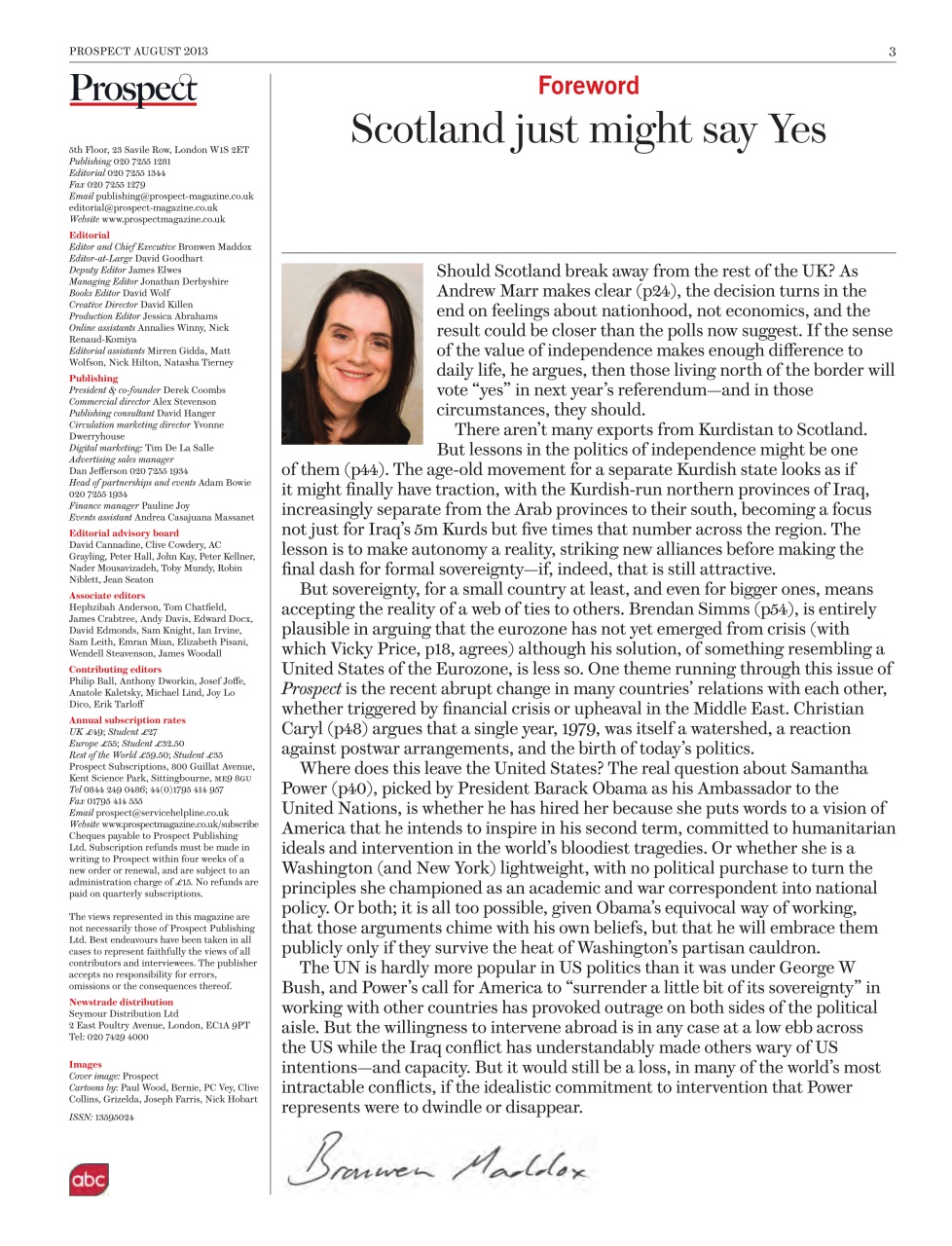 Prospect Magazine Preview Pages