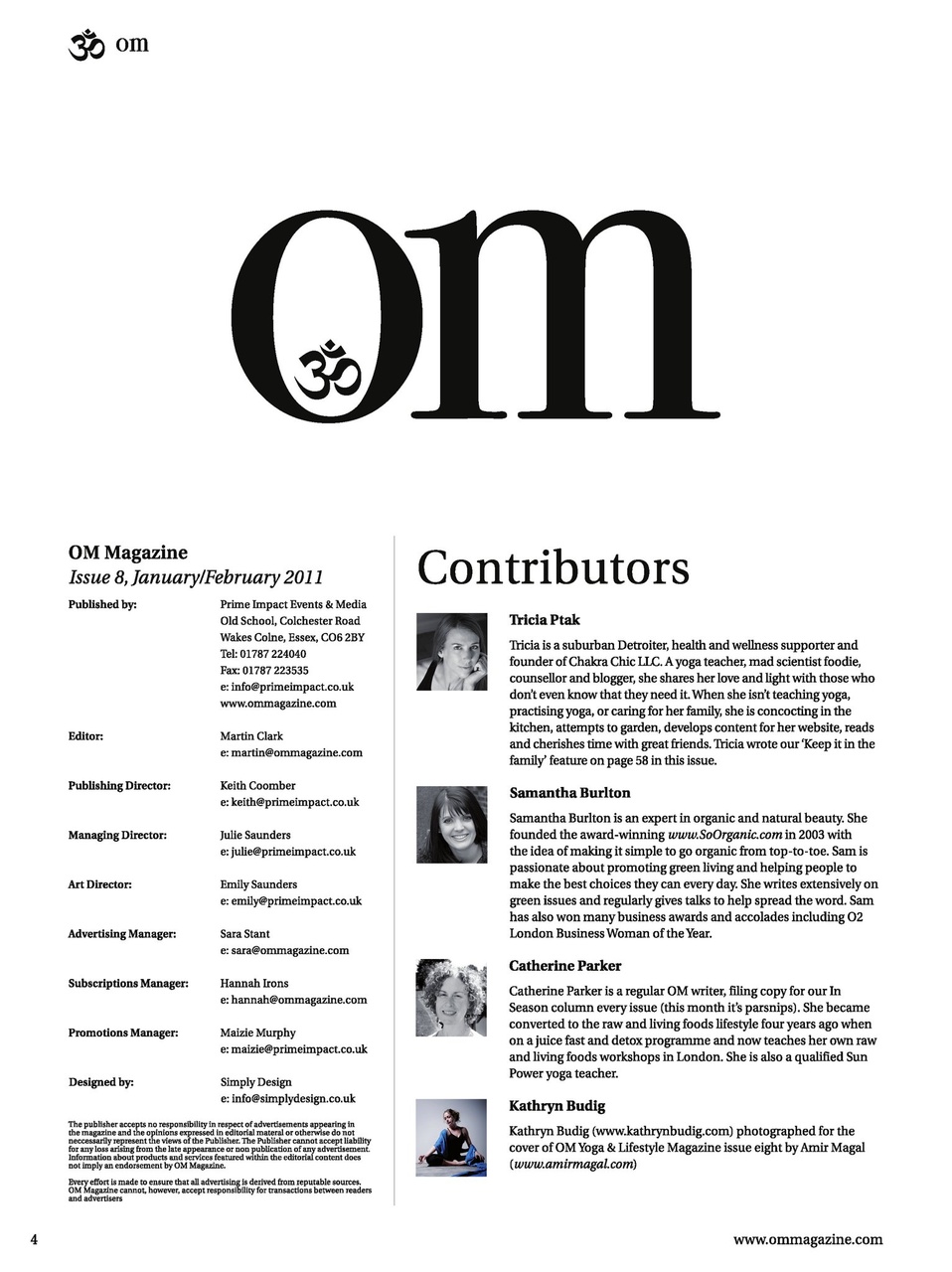 OM Yoga Magazine Preview Pages