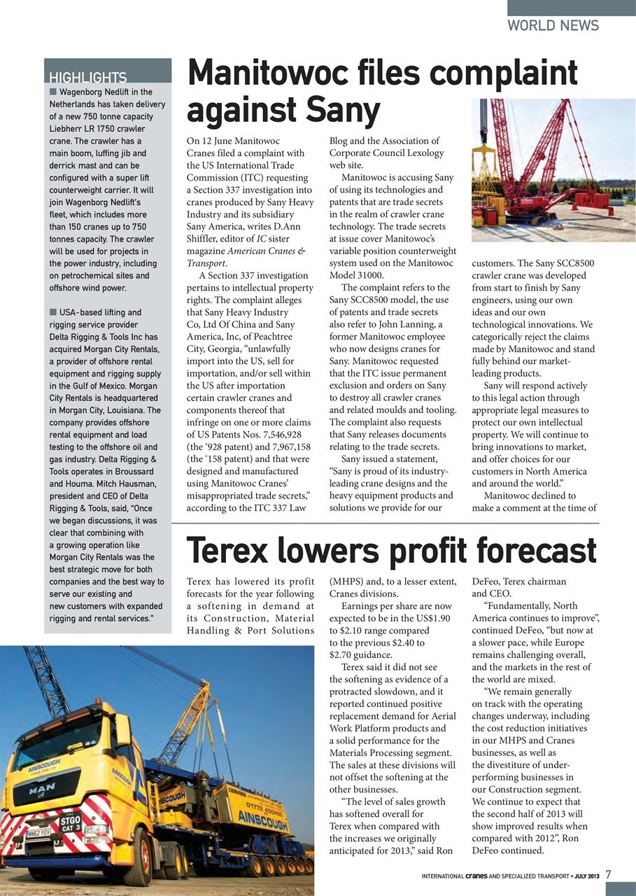 Int. Cranes and Specialized Transp Preview Pages