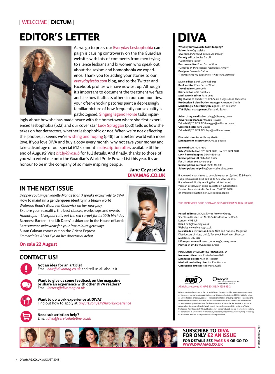 DIVA Magazine Preview Pages