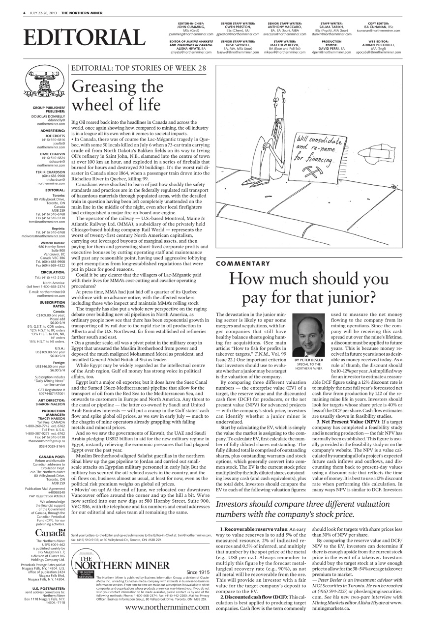 The Northern Miner Preview Pages