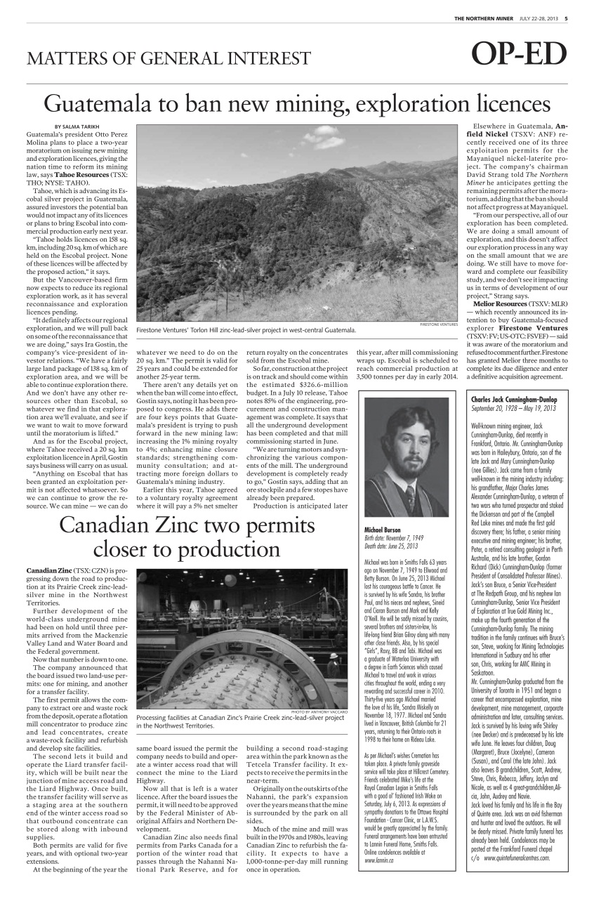 The Northern Miner Preview Pages