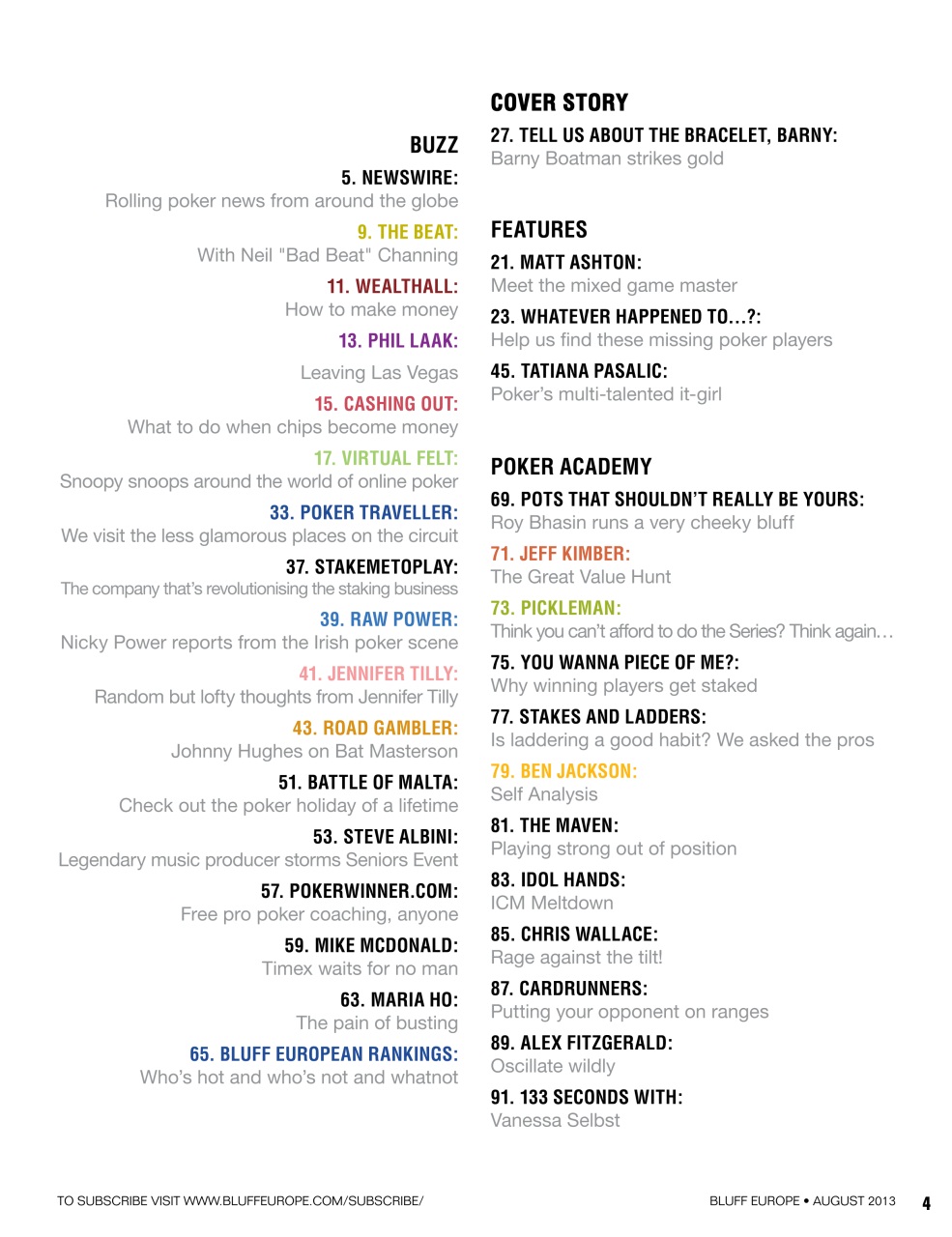 Bluff Europe Preview Pages
