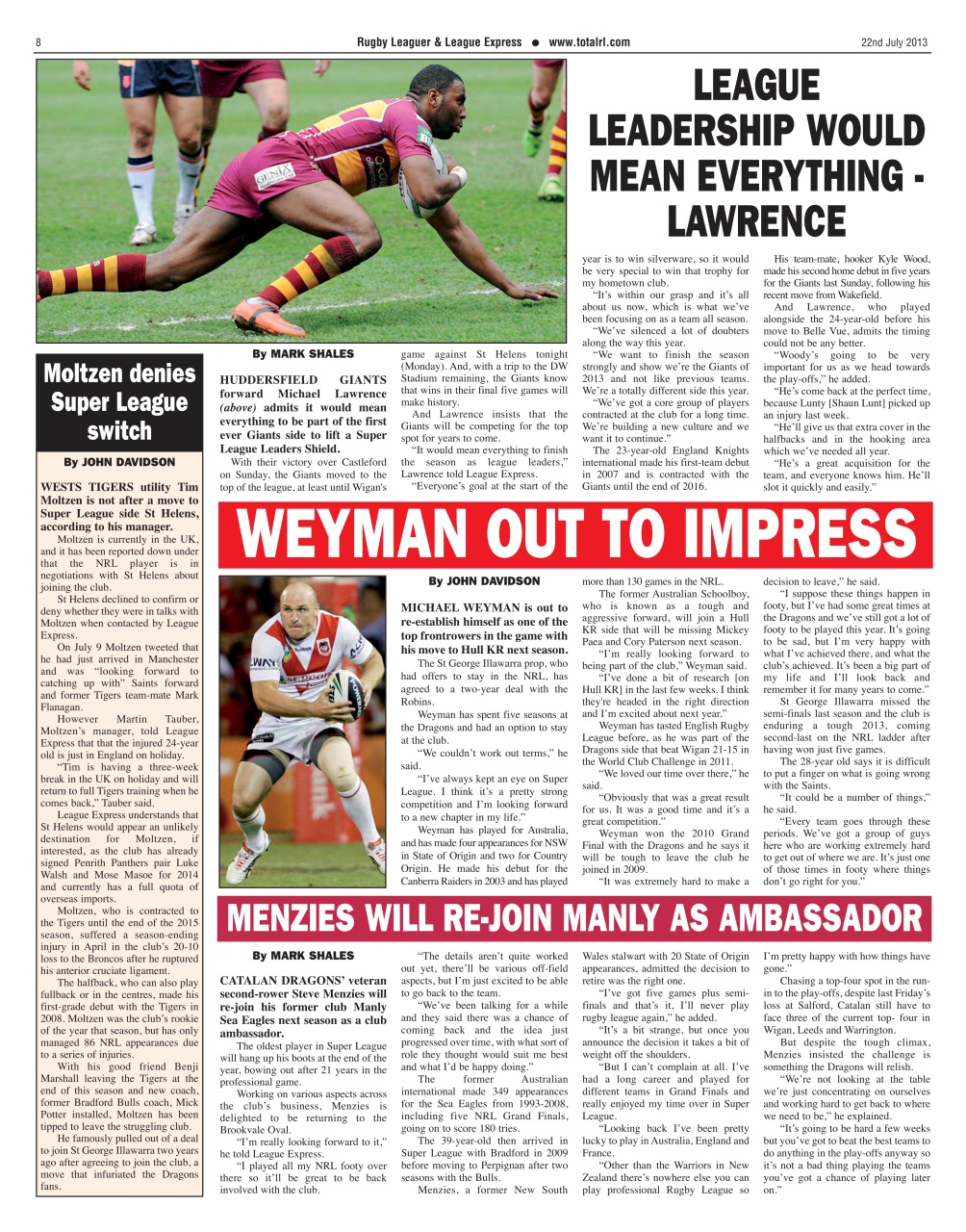 League Express Preview Pages