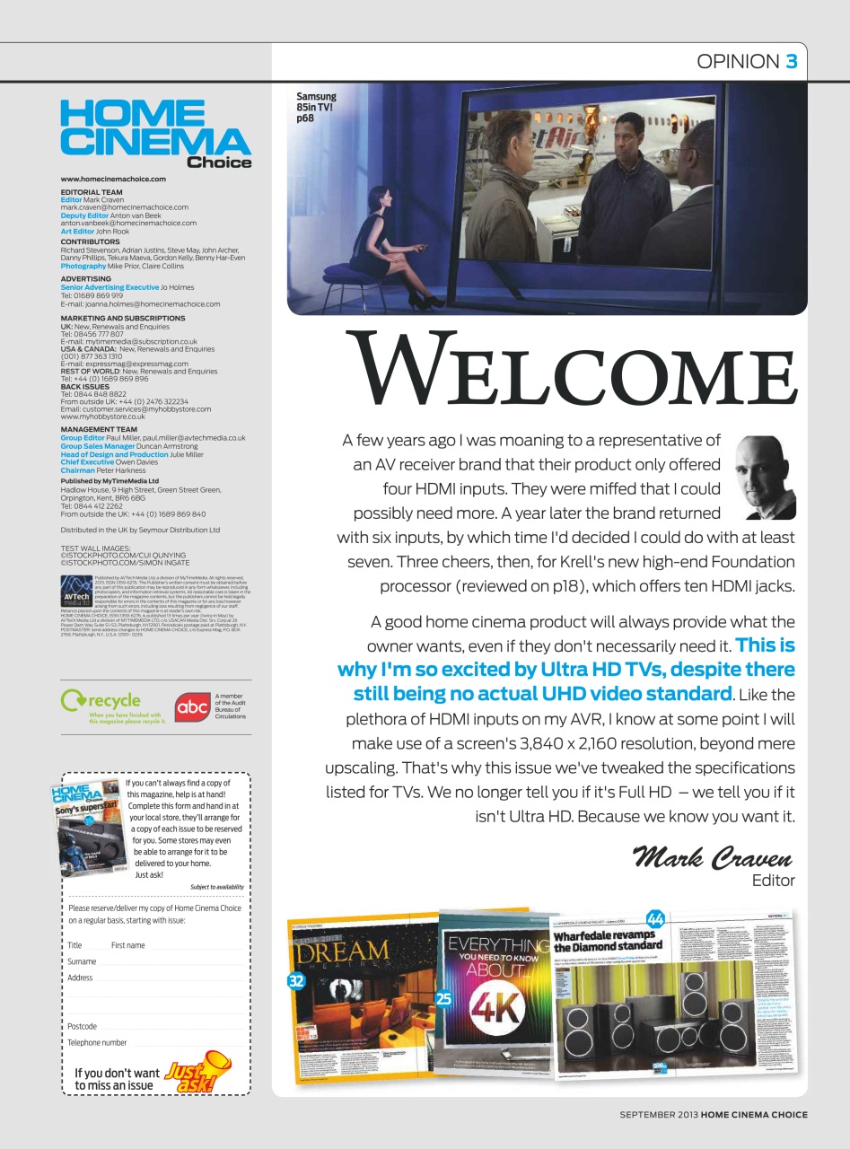 Home Cinema Choice Preview Pages
