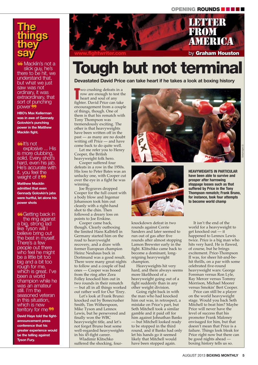 Boxing Monthly Preview Pages