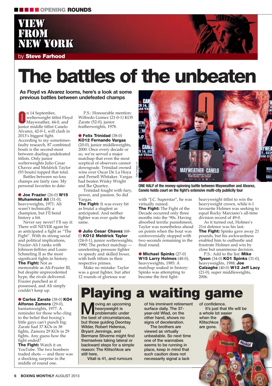 Boxing Monthly Preview Pages
