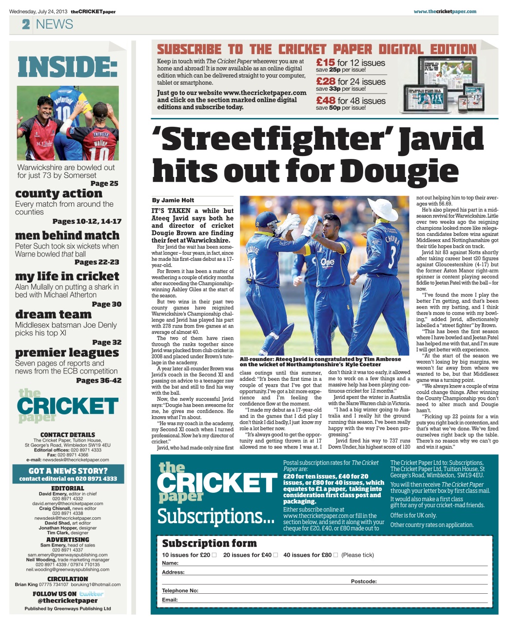 The Cricket Paper Preview Pages