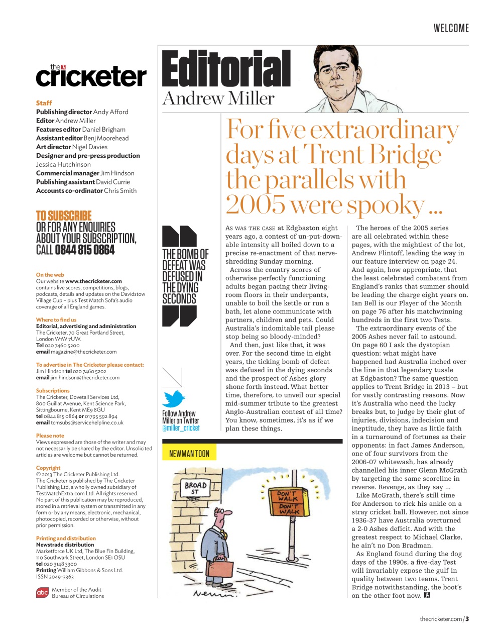 The Cricketer Magazine Preview Pages
