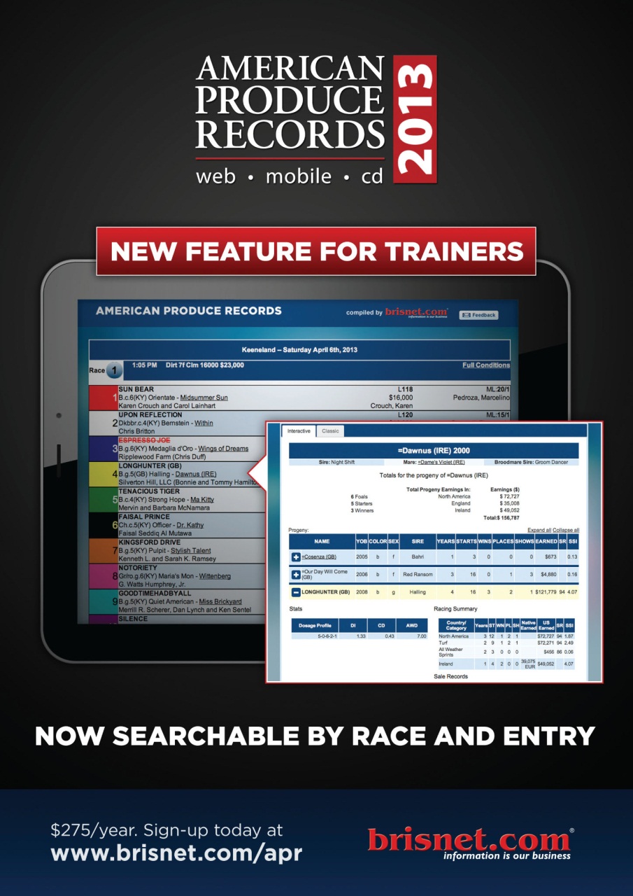North American Trainer Magazine - horse racing Preview Pages