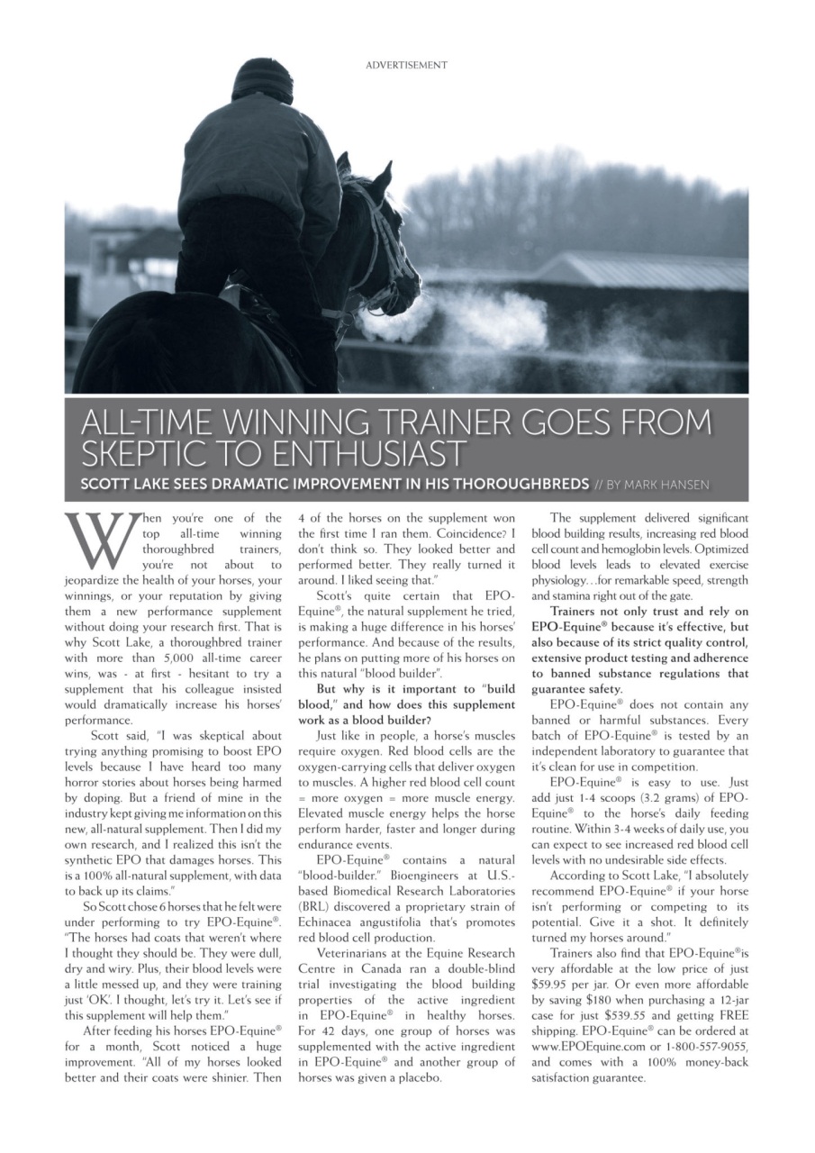 North American Trainer Magazine - horse racing Preview Pages