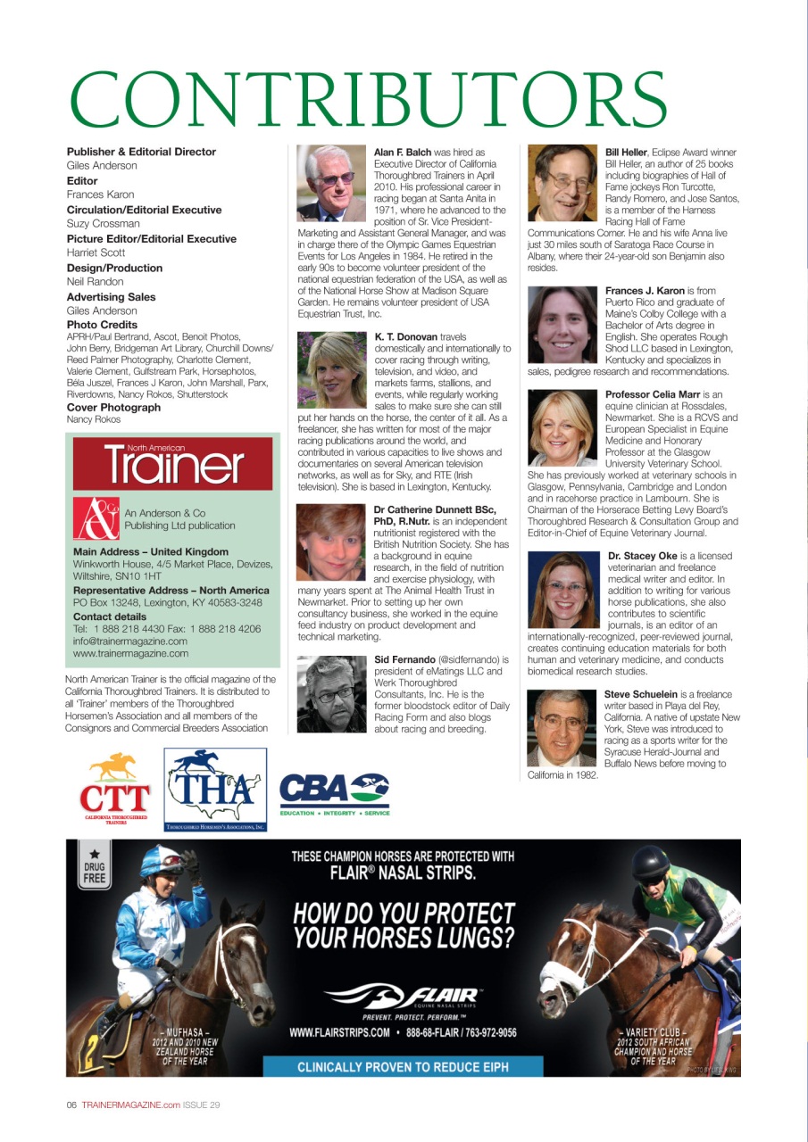 North American Trainer Magazine - horse racing Preview Pages