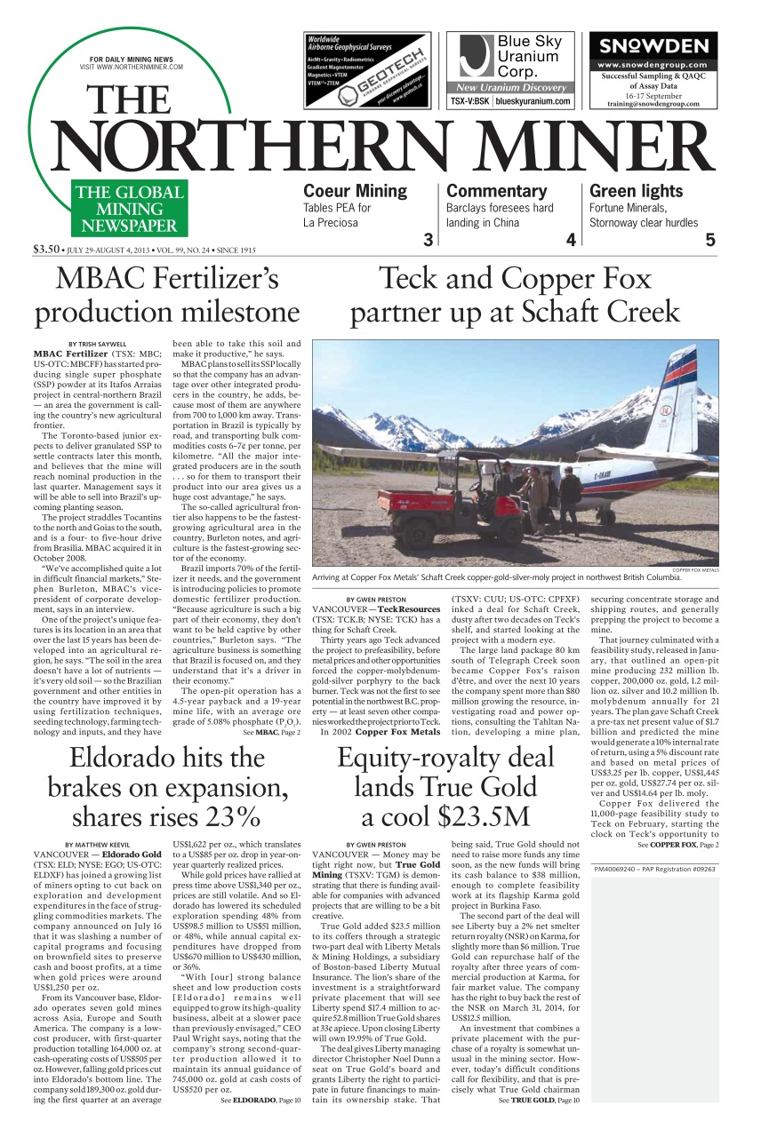 The Northern Miner Preview Pages