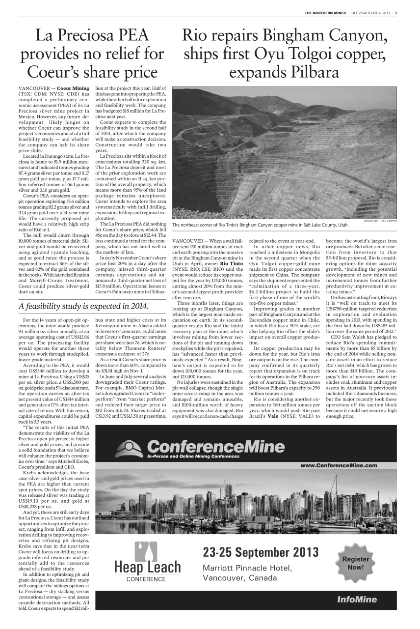 The Northern Miner Preview Pages