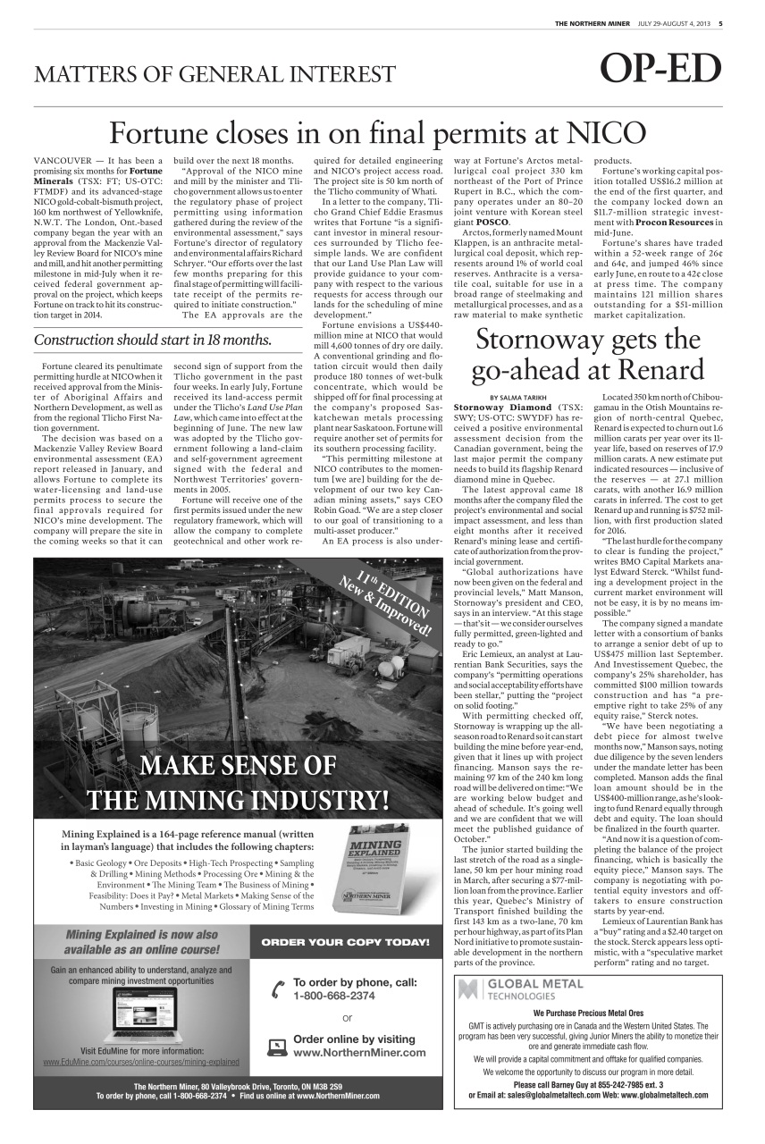 The Northern Miner Preview Pages