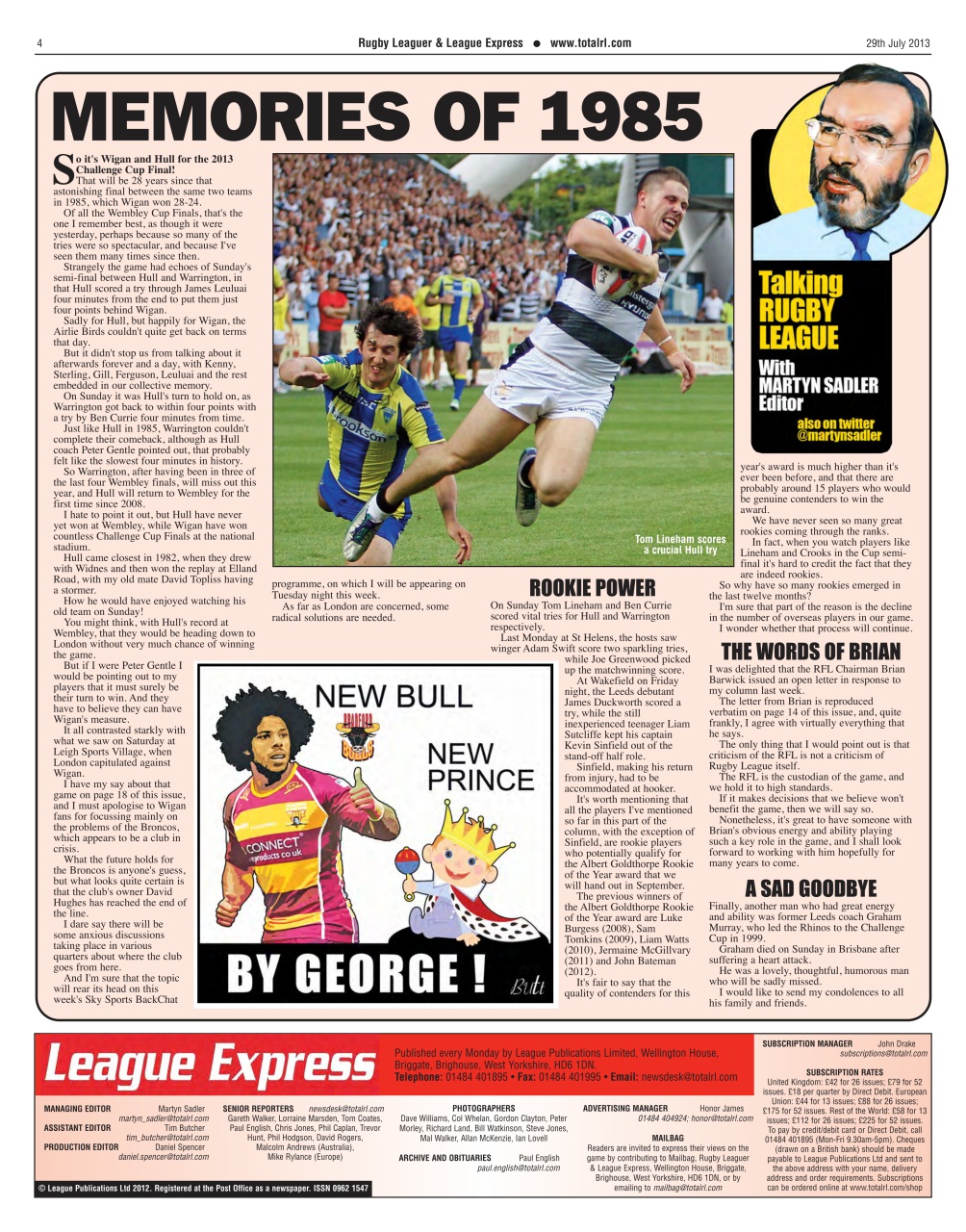 League Express Preview Pages