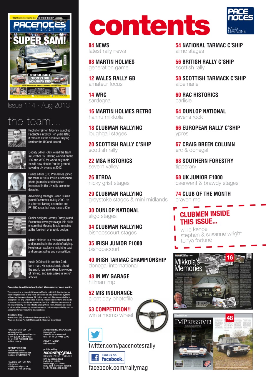 Pacenotes Rally magazine Preview Pages
