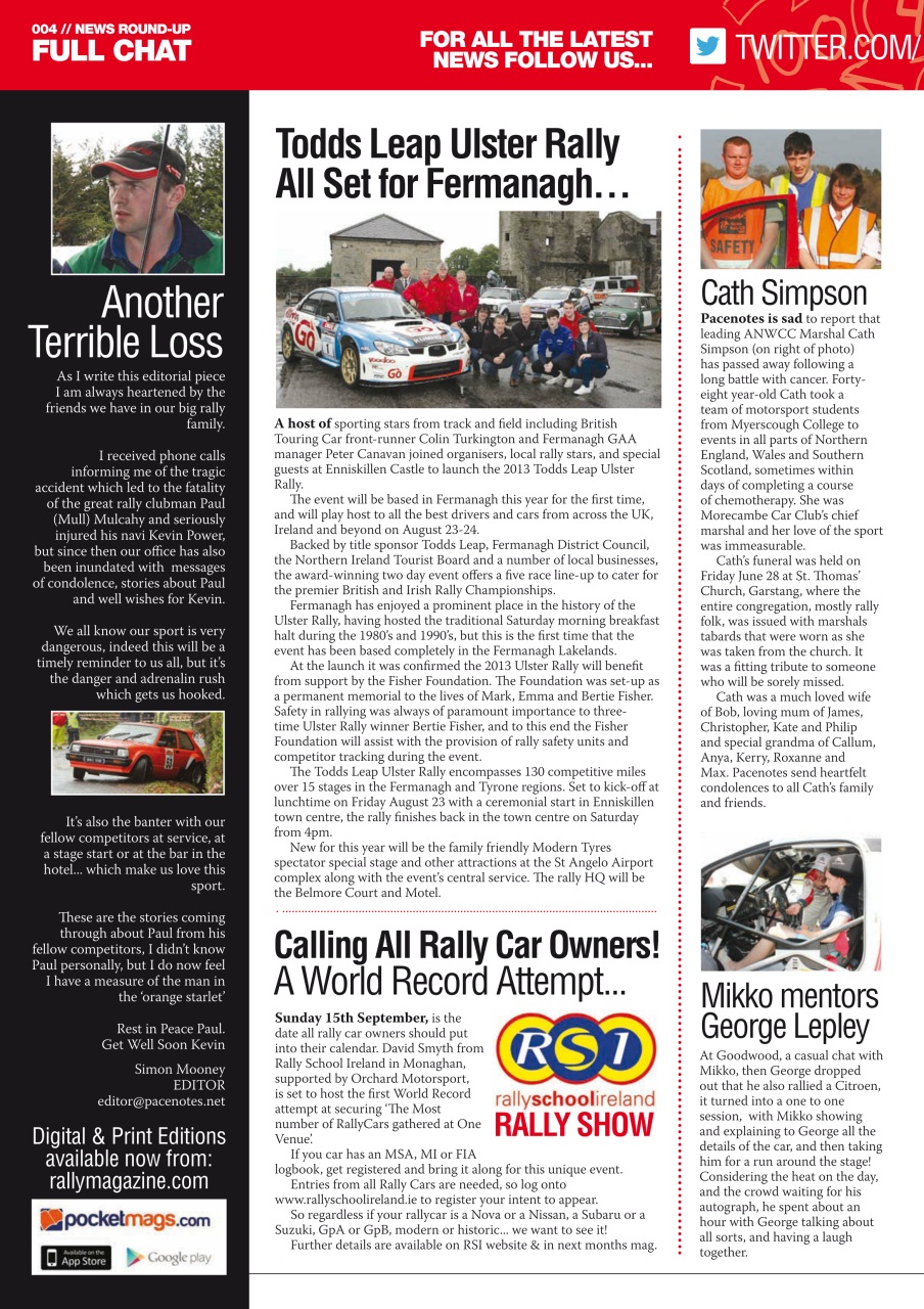 Pacenotes Rally magazine Preview Pages