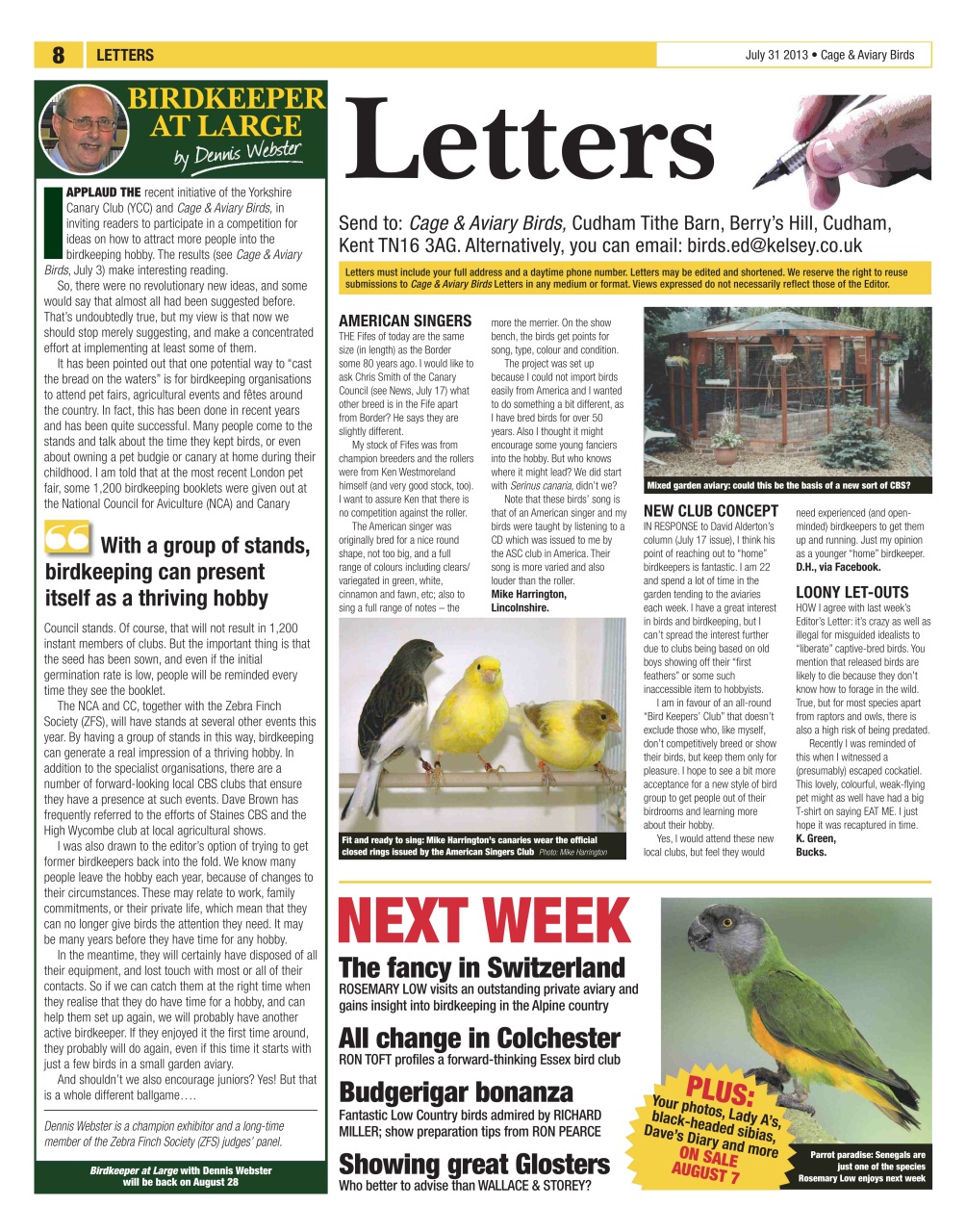 Cage & Aviary Birds Preview Pages