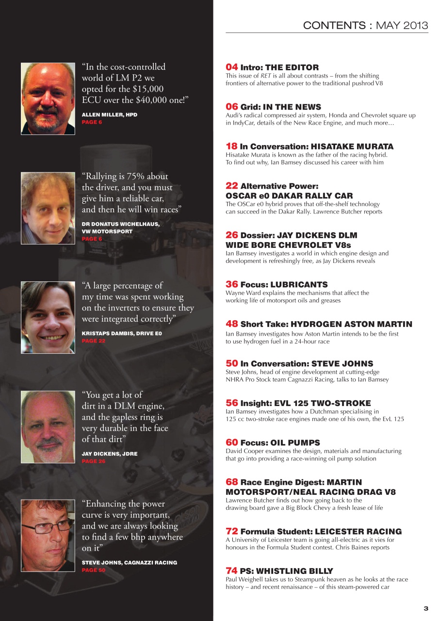 Race Engine Technology Preview Pages