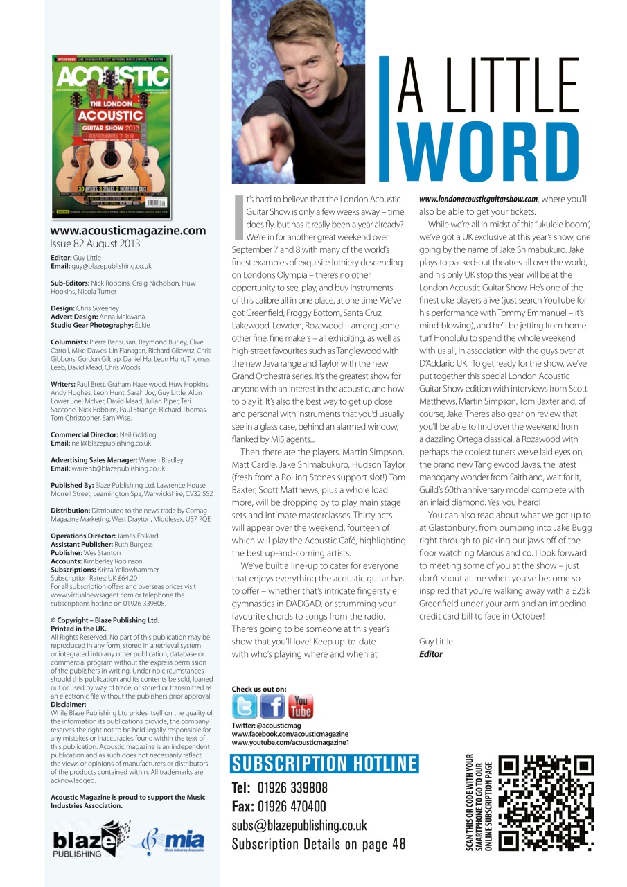 Acoustic Preview Pages