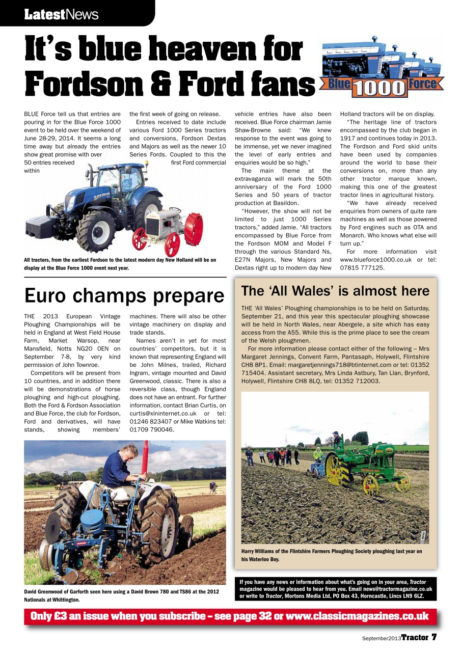 Tractor & Farming Heritage Magazine Preview Pages
