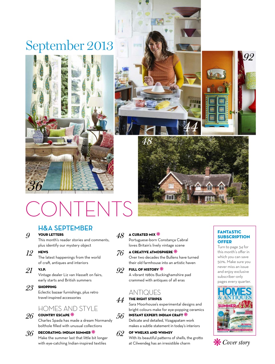 Homes & Antiques Magazine Preview Pages