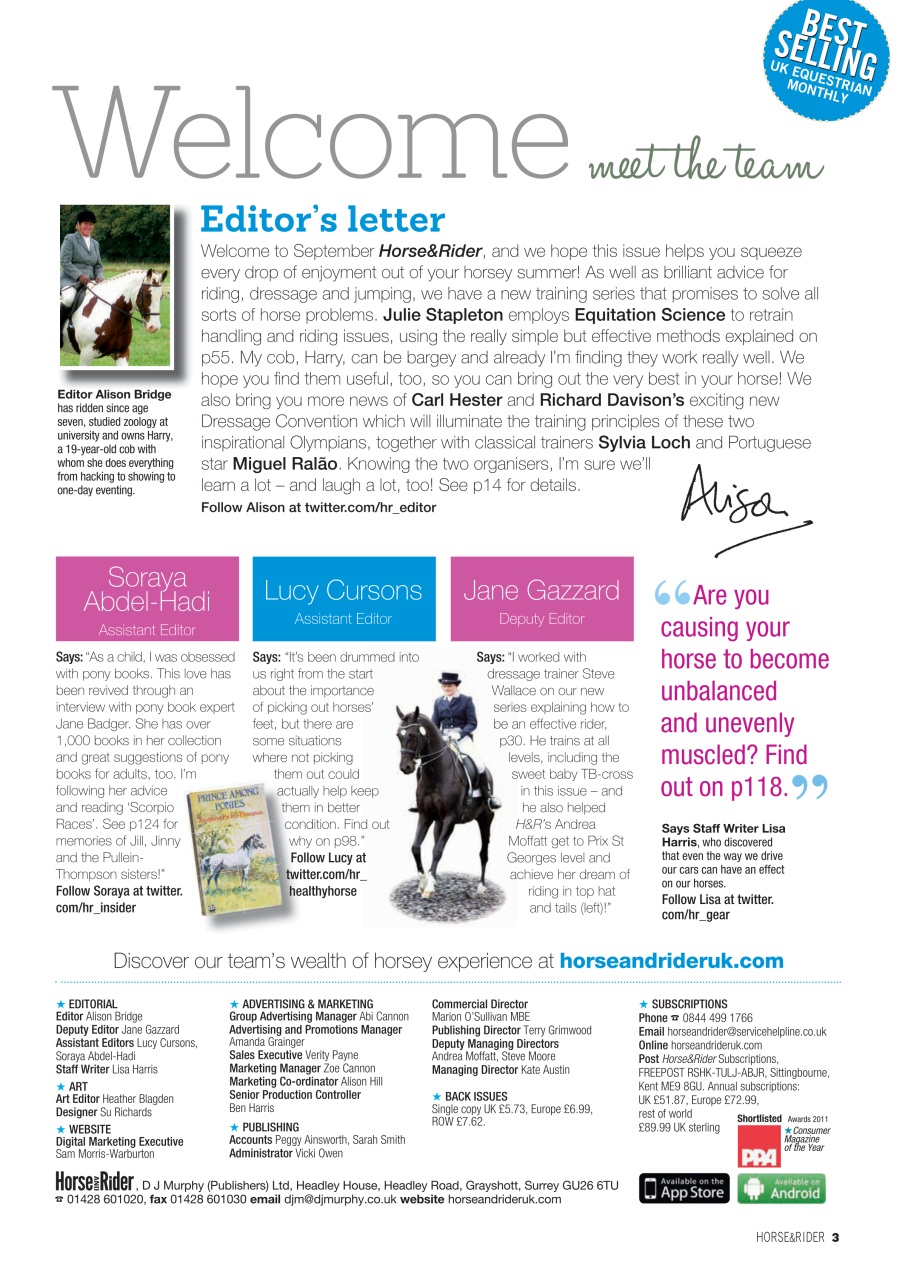 Horse&Rider Magazine - UK equestrian magazine for Horse and Rider Preview Pages