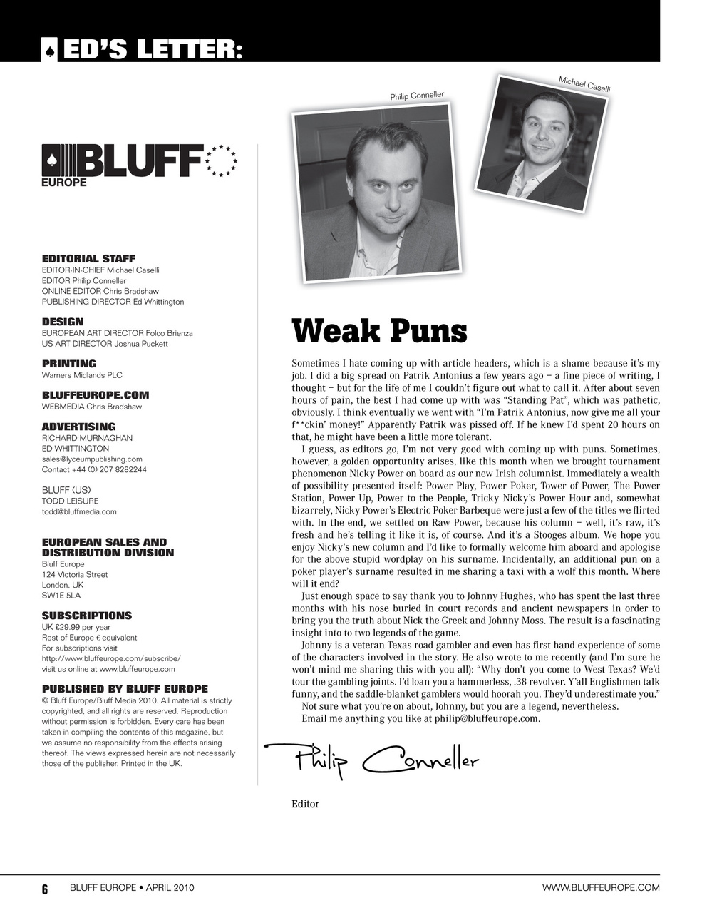 Bluff Europe Preview Pages