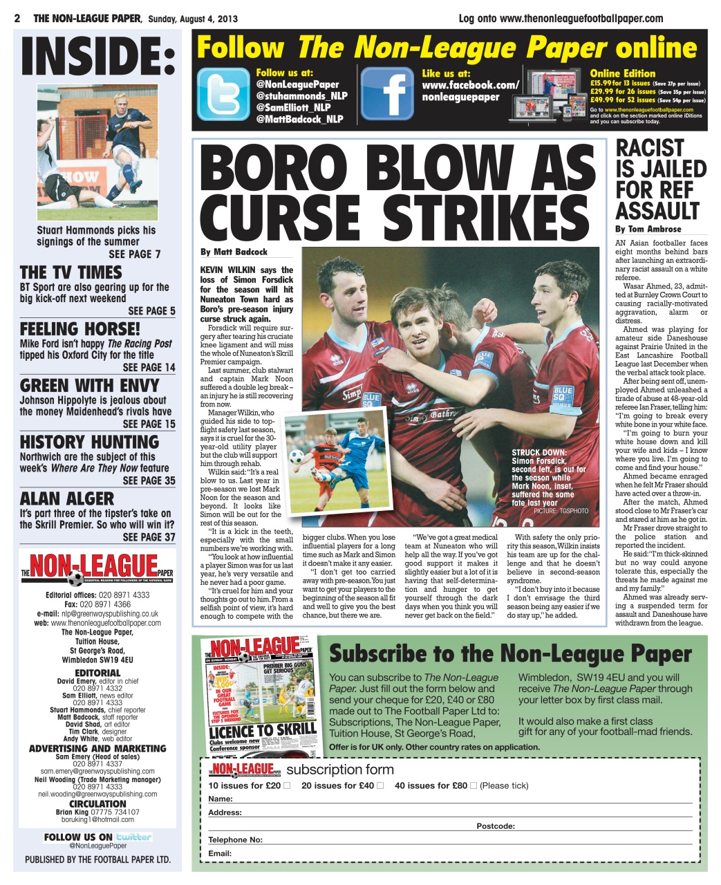 The Non-League Football Paper Preview Pages