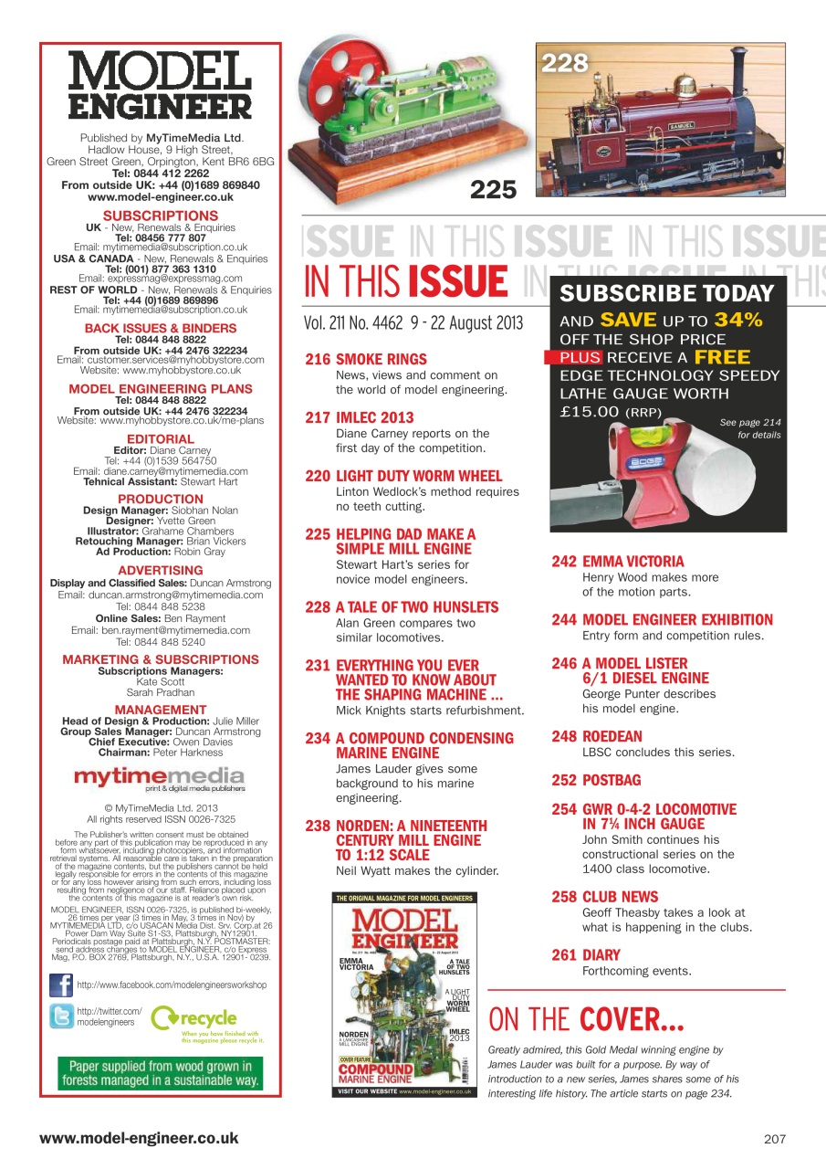 Model Engineer Preview Pages