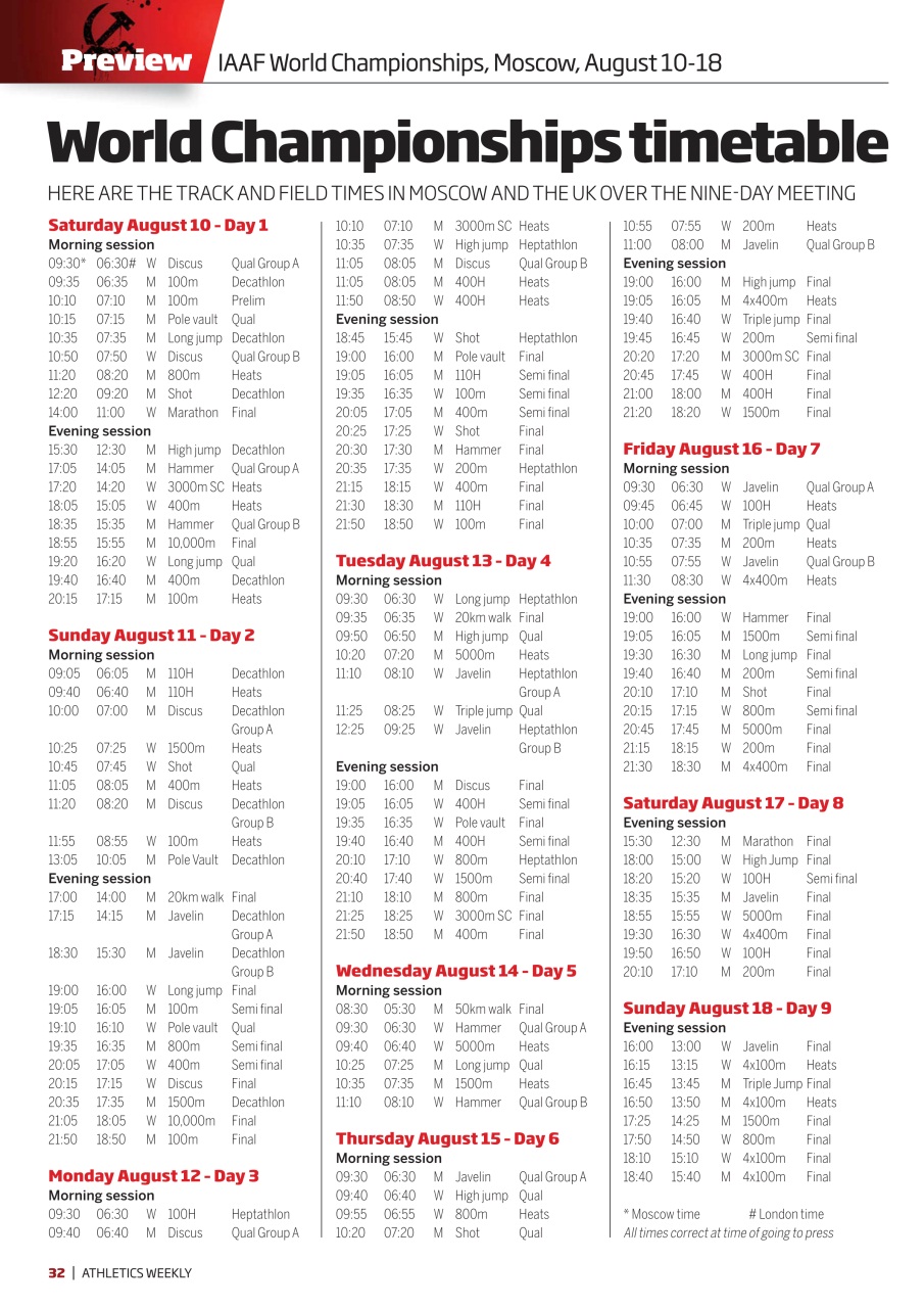 AW – Athletics Weekly Magazine Preview Pages