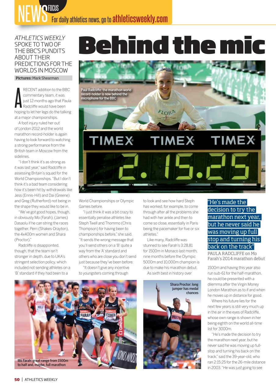 AW – Athletics Weekly Magazine Preview Pages