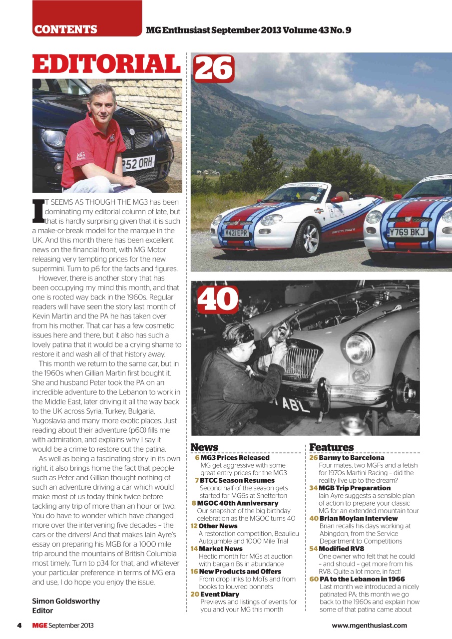 MG Enthusiast Preview Pages