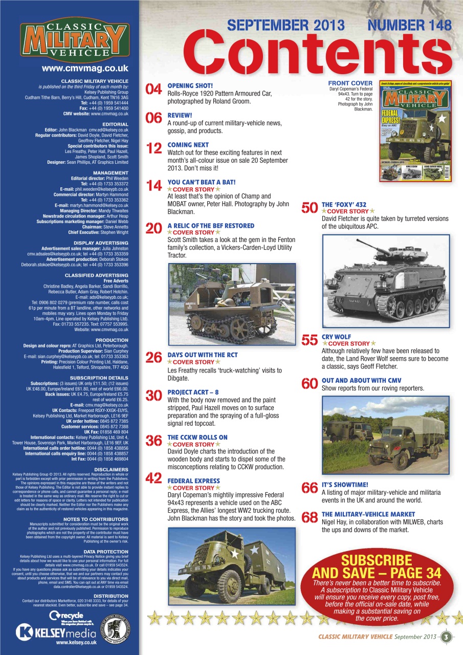Classic Military Vehicle Preview Pages