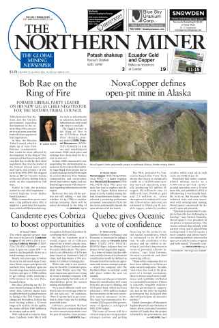 The Northern Miner issue Vol. 99 No. 26