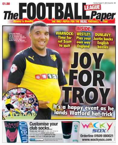 The Football League Paper issue Sunday 11th August 2013